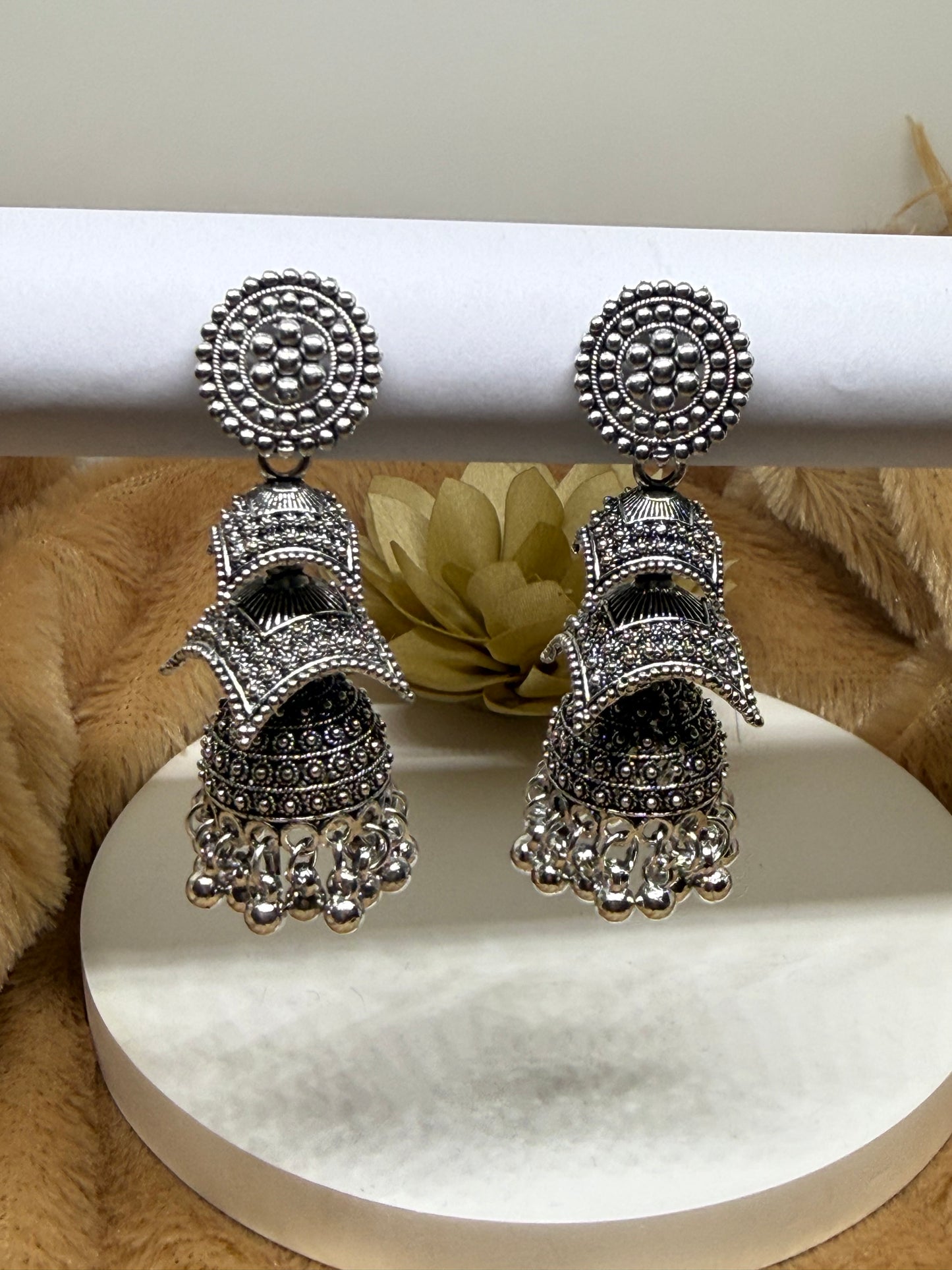 Heritage Ghungroo Oxidised Jhumka Earrings