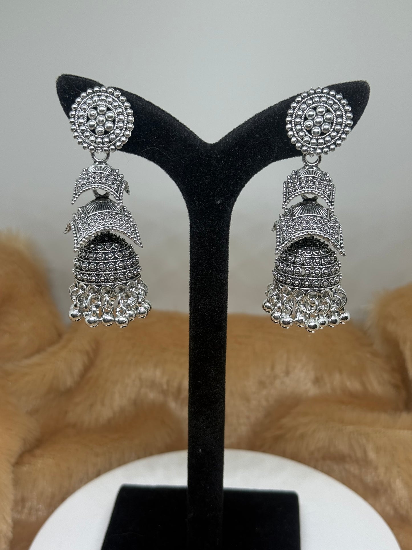 Heritage Ghungroo Oxidised Jhumka Earrings