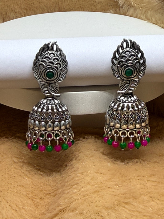 Mayura Heritage Oxidised Jhumka Earrings