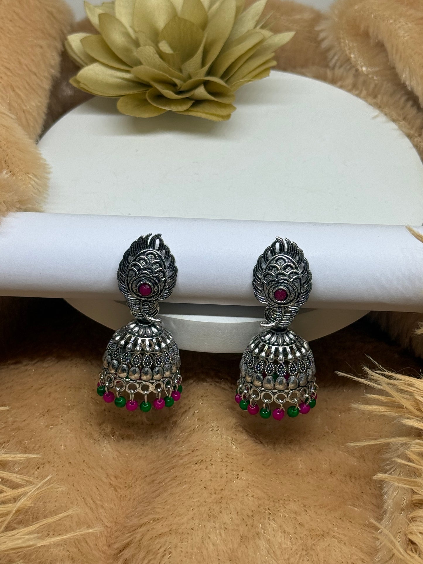 Mayura Heritage Oxidised Jhumka Earrings