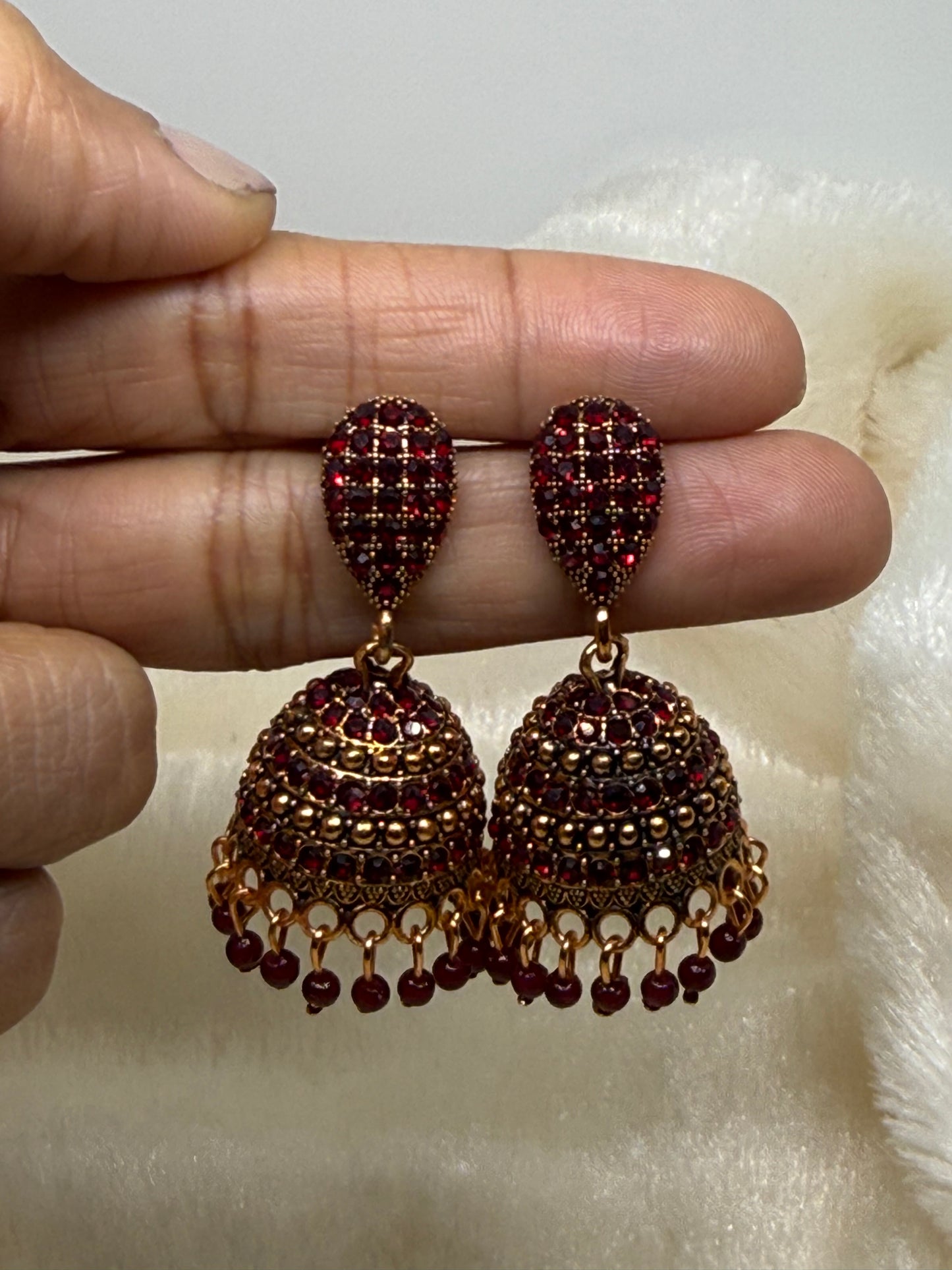 Royale Ruby Jhumka Earrings