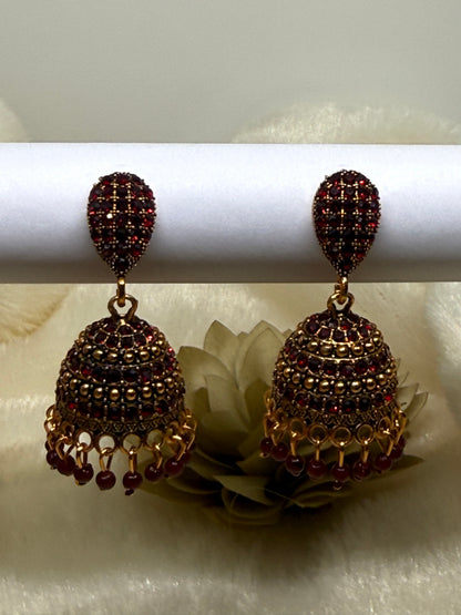 Royale Ruby Jhumka Earrings