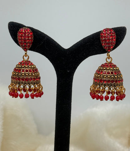 Royale Ruby Jhumka Earrings