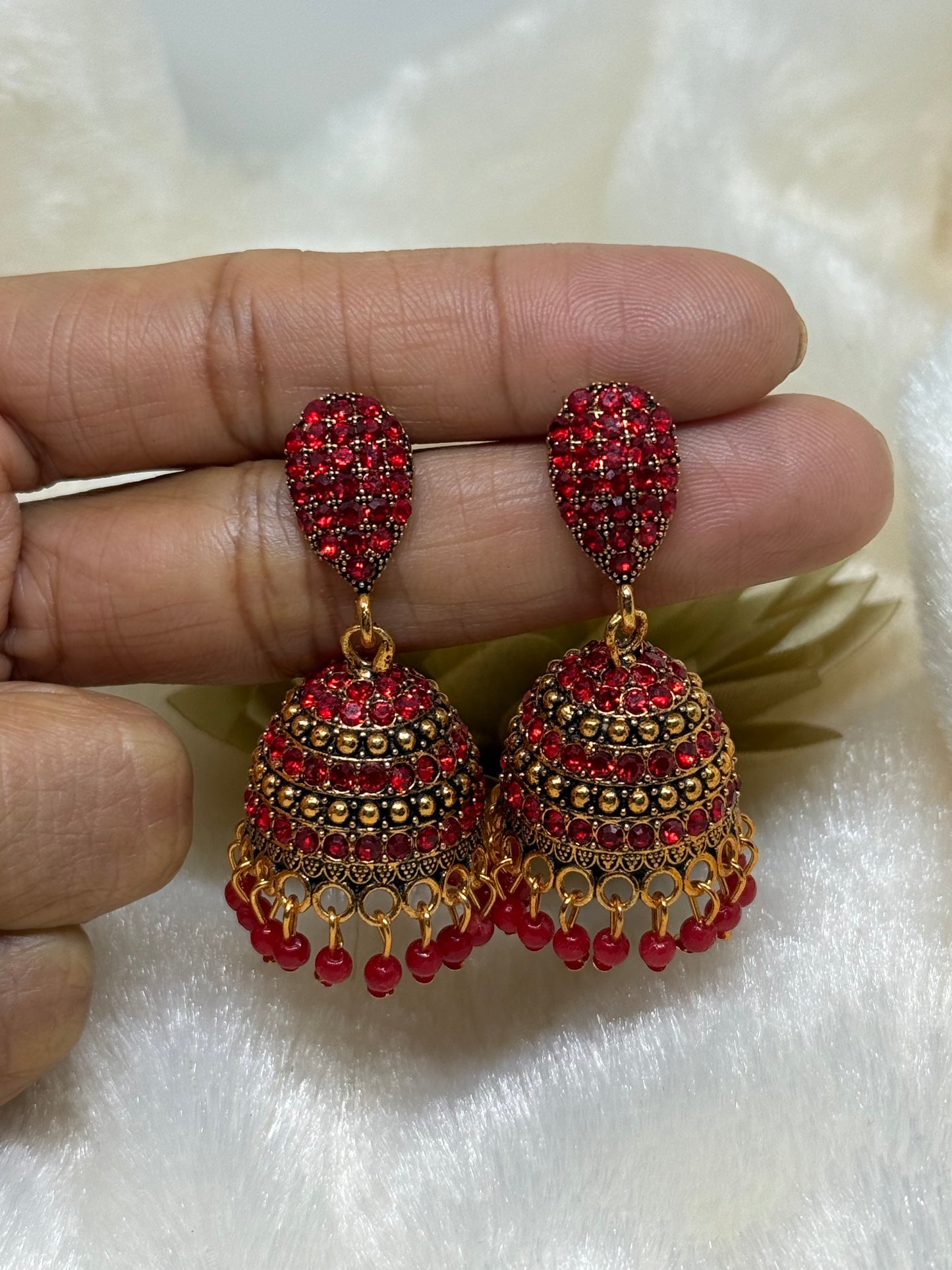Royale Ruby Jhumka Earrings