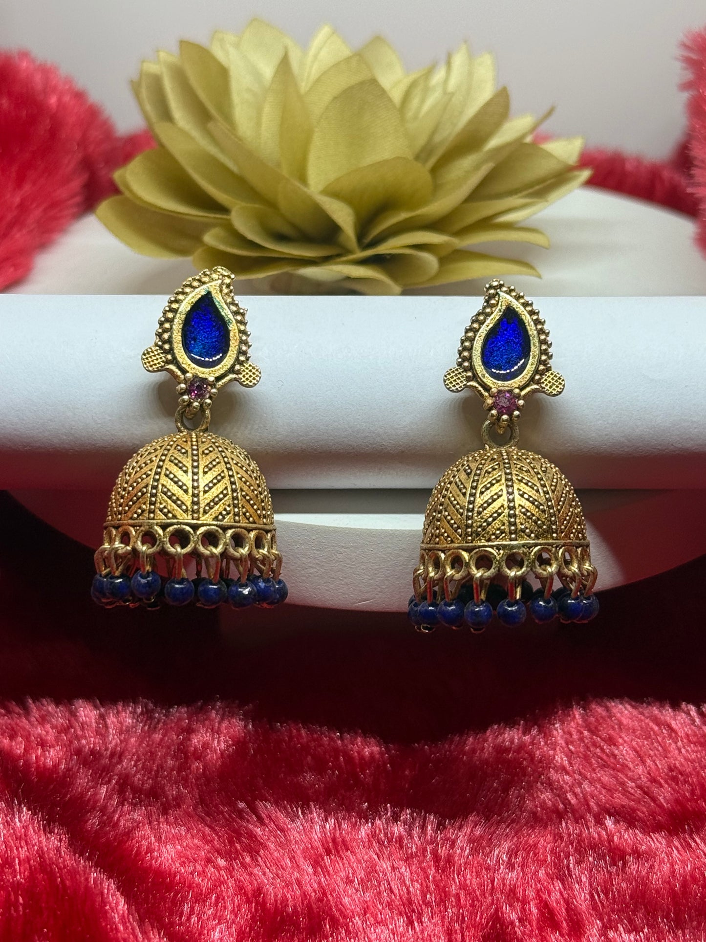 Antique Leaf Jhumka Earrings