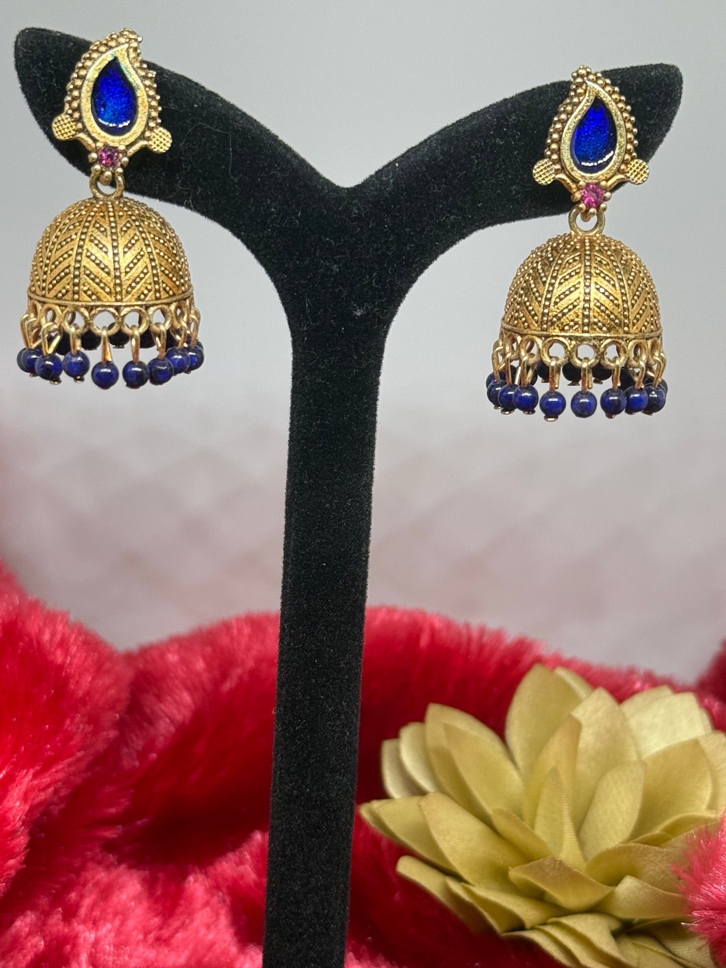 Antique Leaf Jhumka Earrings