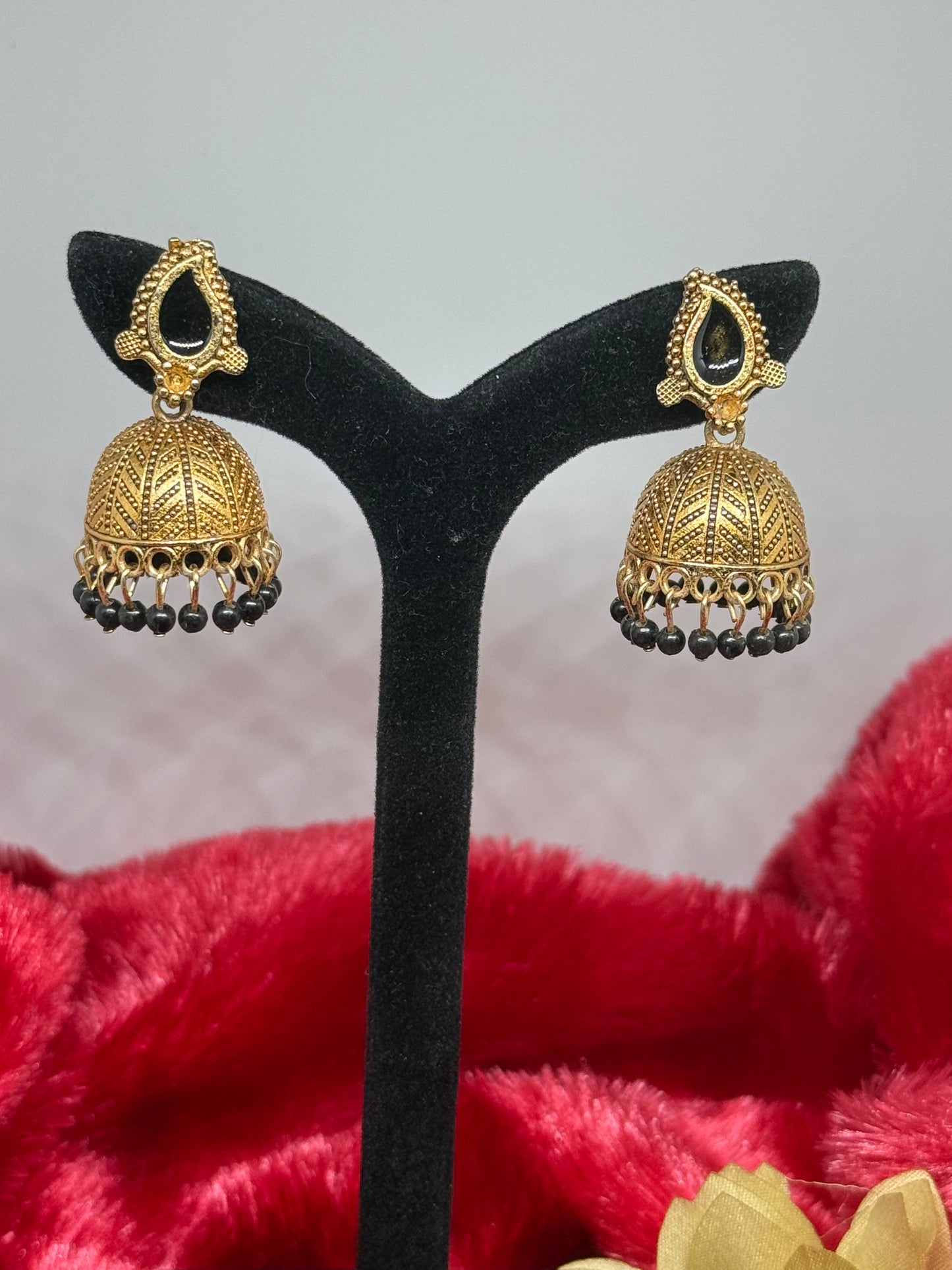 Antique Leaf Jhumka Earrings
