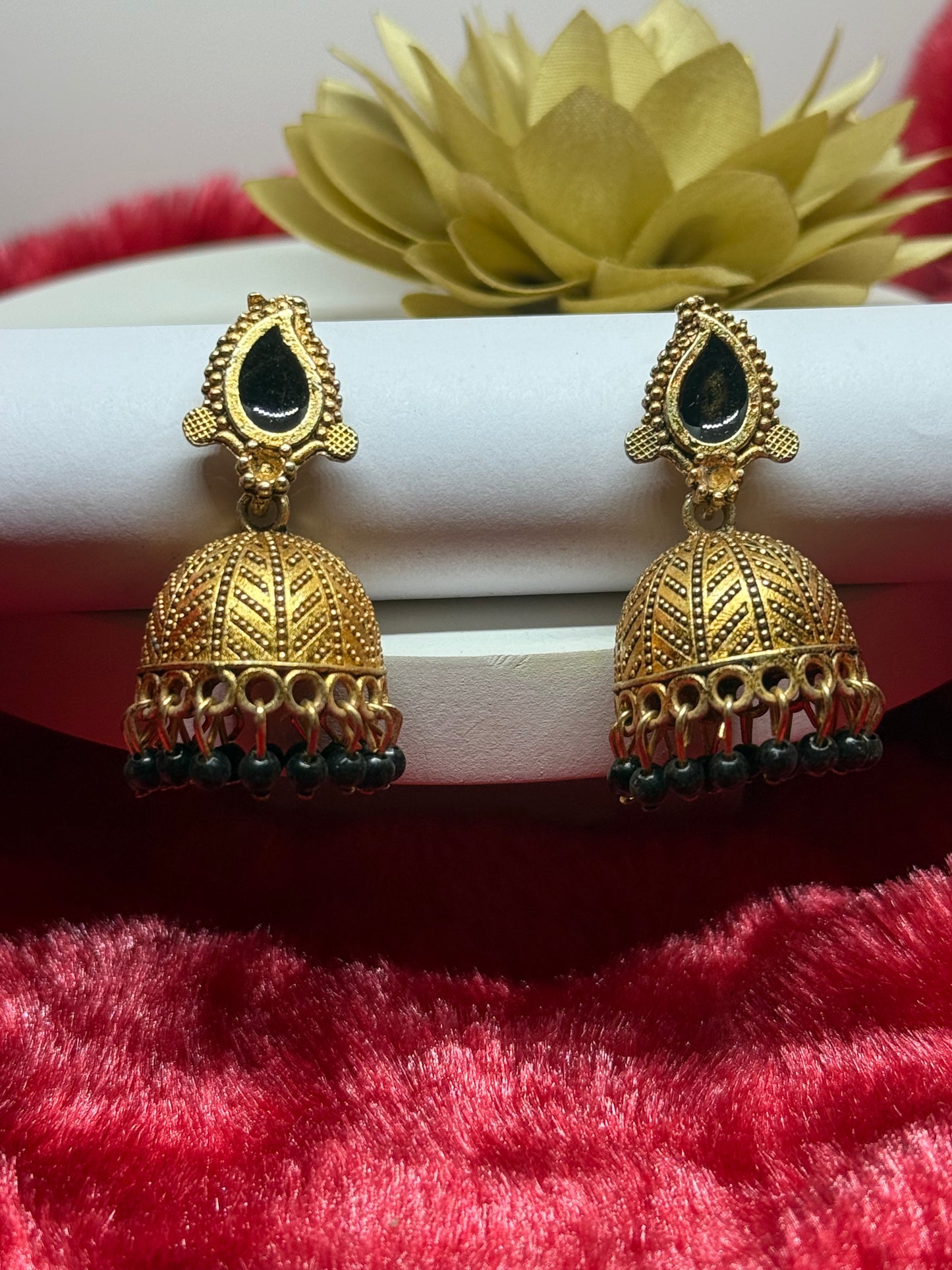 Antique Leaf Jhumka Earrings
