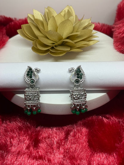 Mayura Antique Silver Earrings