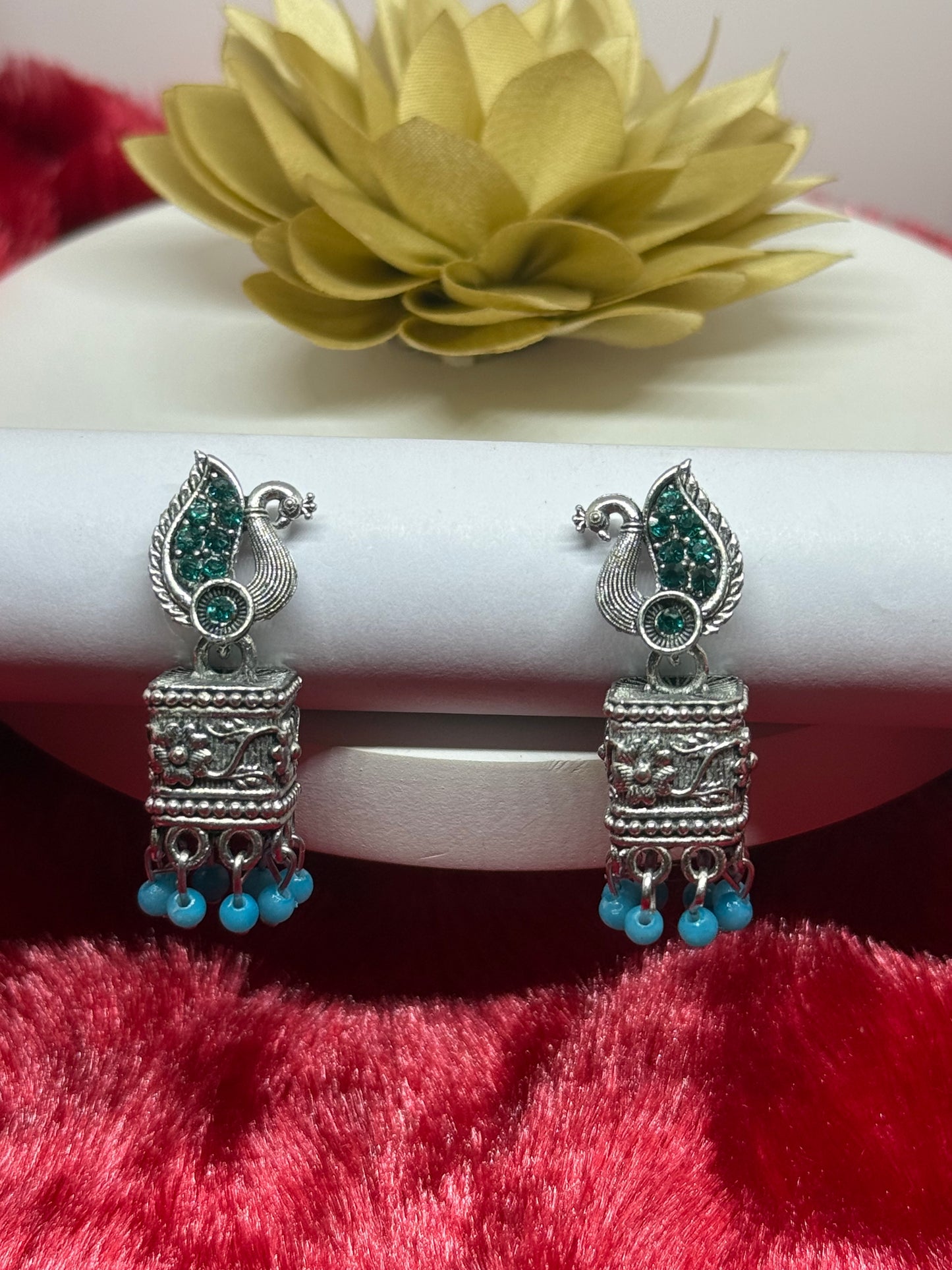 Mayura Antique Silver Earrings