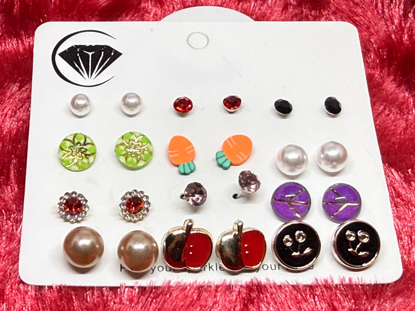 Tiny Stud Earrings 12 Pairs