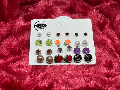 Tiny Stud Earrings 12 Pairs