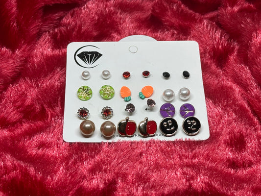 Tiny Stud Earrings 12 Pairs