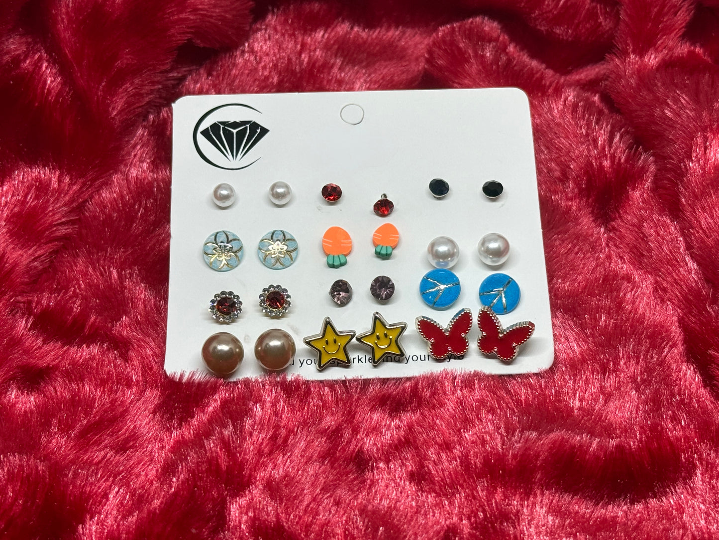 Tiny Stud Earrings 12 Pairs