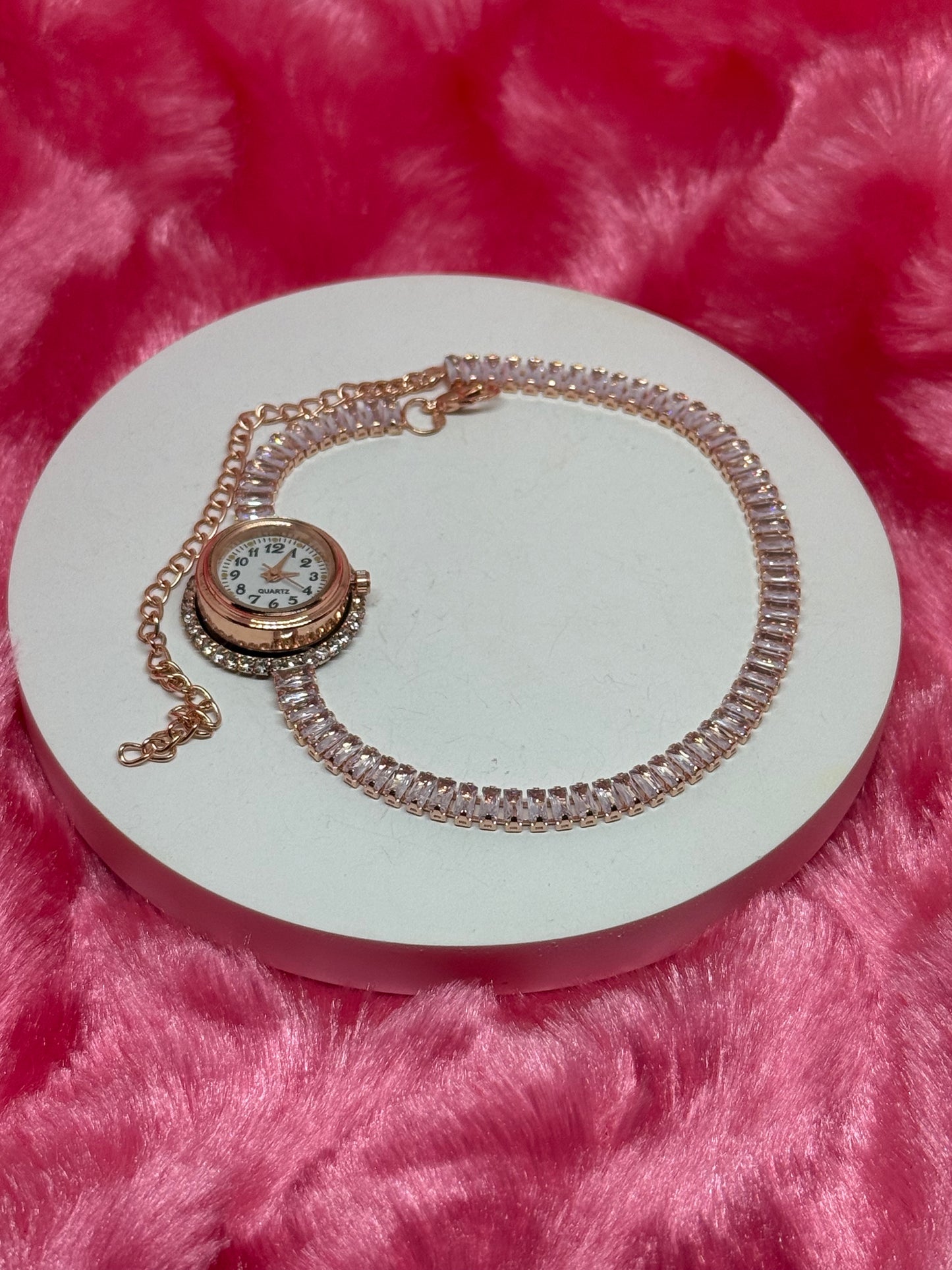 Celestia Double-Layer Crystal Bracelet Watch