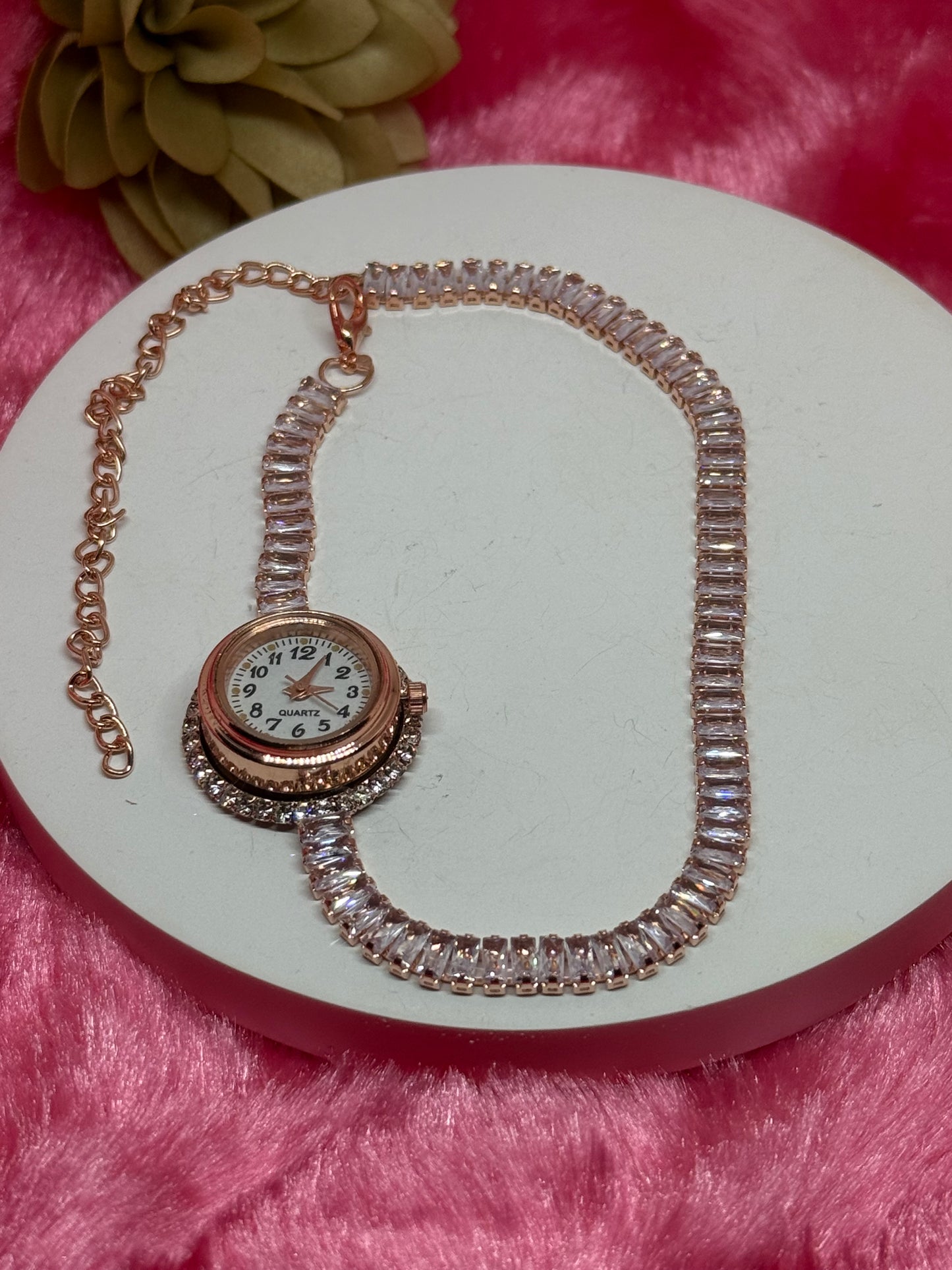 Celestia Double-Layer Crystal Bracelet Watch
