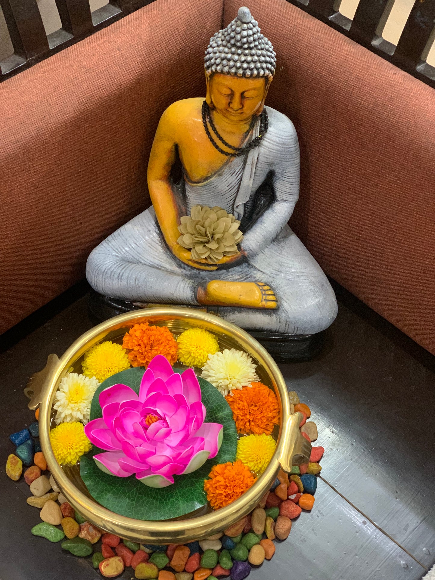 Brass Uruli with Handles — 25 cm