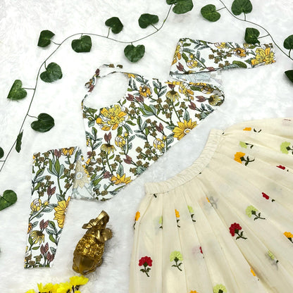 Festive Bloom Kids Lehenga Set