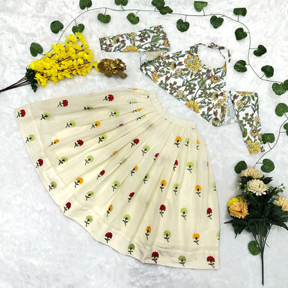Festive Bloom Kids Lehenga Set