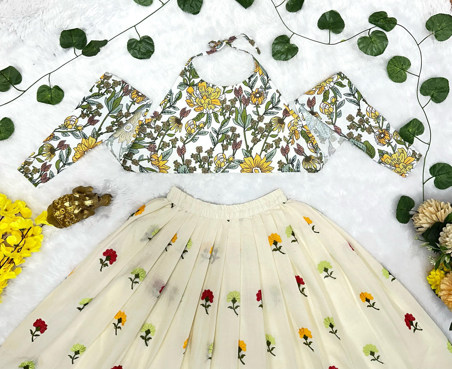 Festive Bloom Kids Lehenga Set