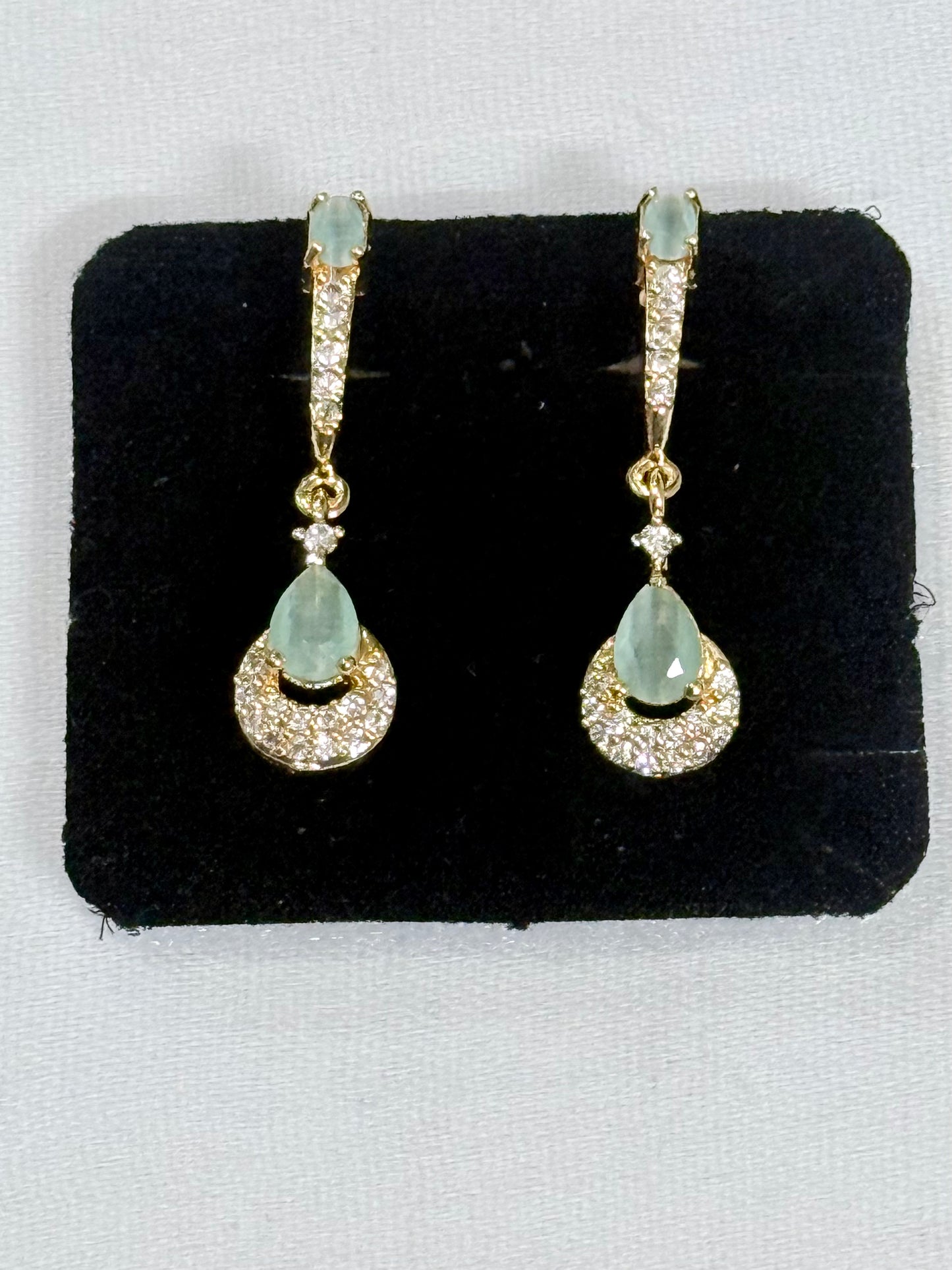 Mint Green Teardrop Danglers