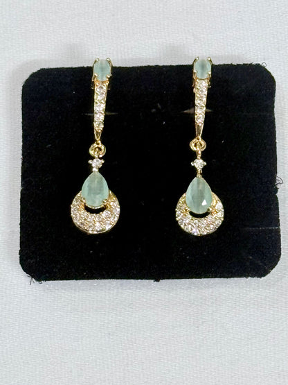 Mint Green Teardrop Danglers