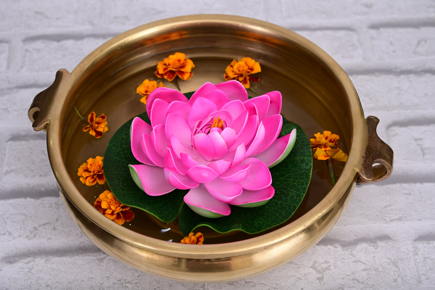 Brass Uruli with Handles — 25 cm