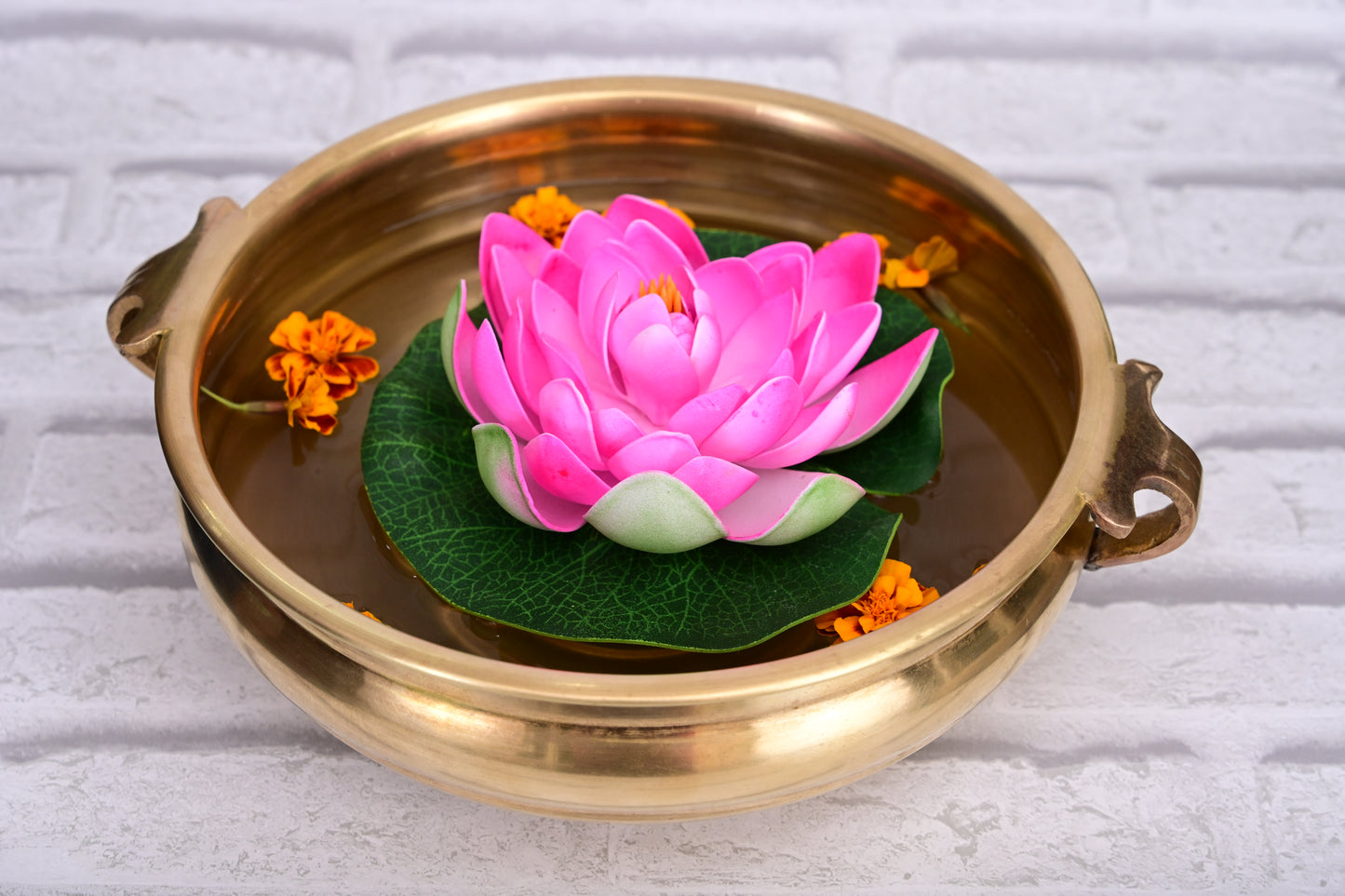 Brass Uruli with Handles — 25 cm