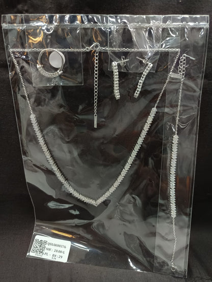 Radiant Cascade 925 Silver Necklace & Accessory Set