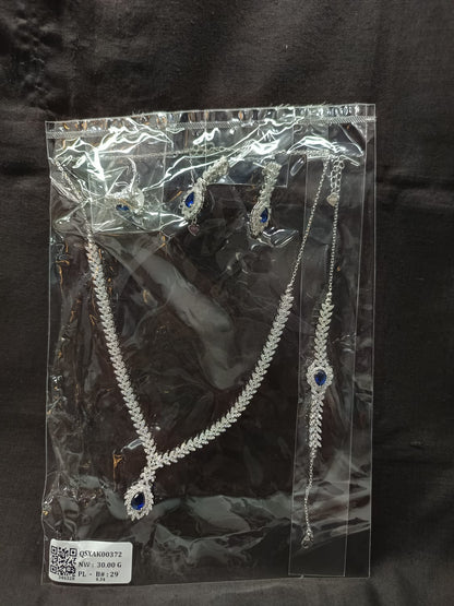 Azure Grace 925 Silver Statement Necklace Set