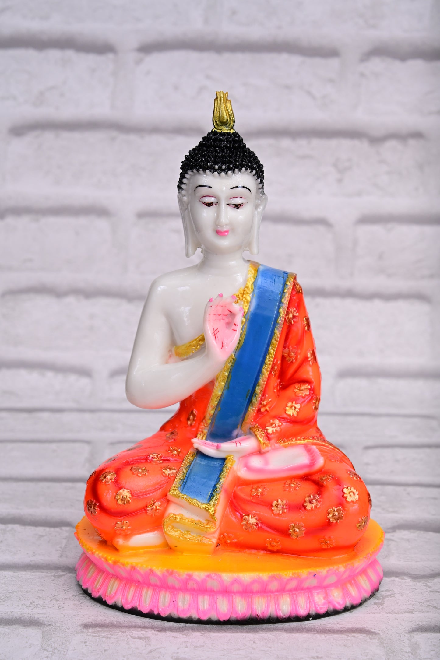 Blessing in Color | 28cm Gloss Finish Seated Buddha Statue