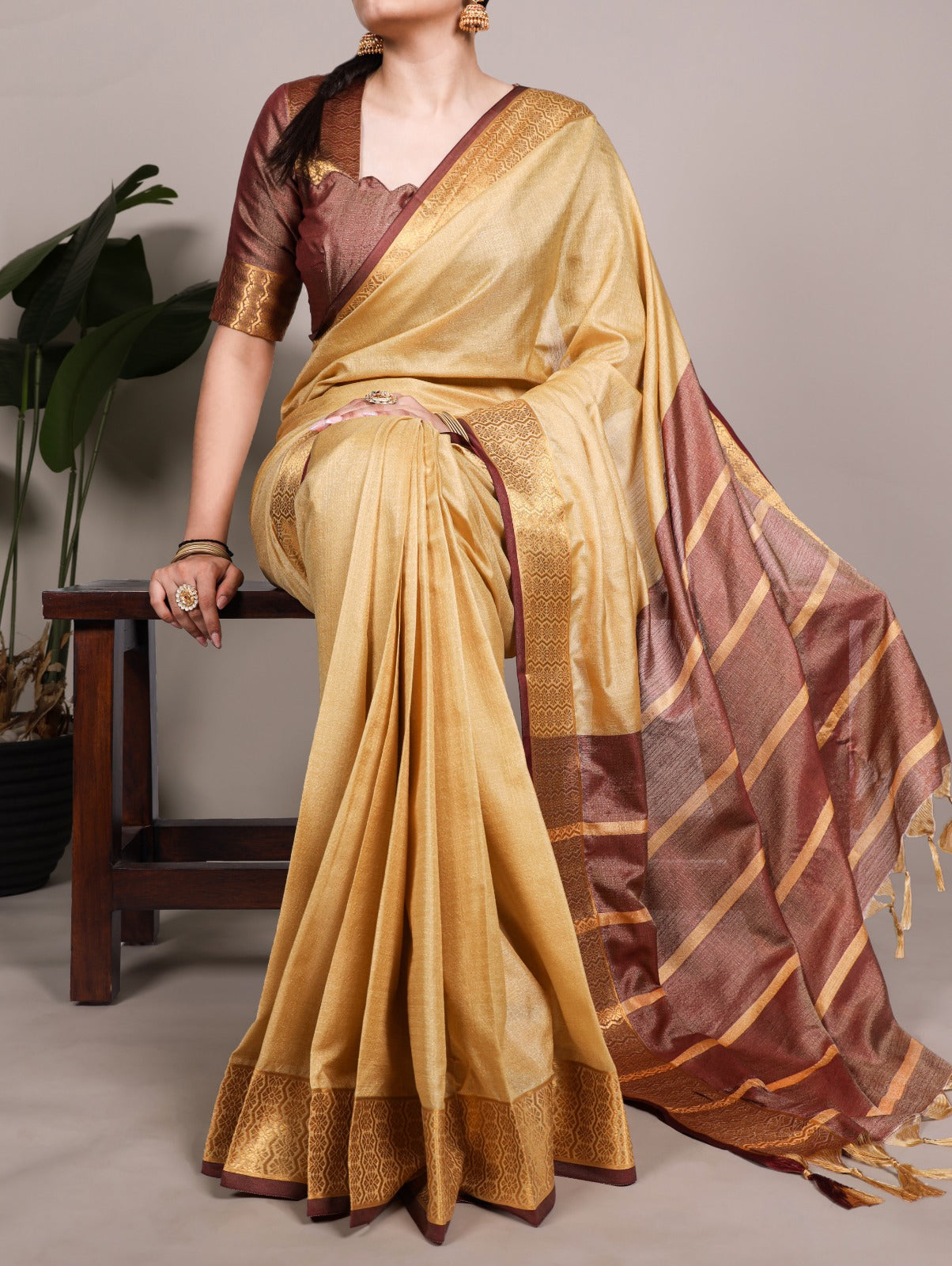 Zari Weave Poly Cotton Saree Collection