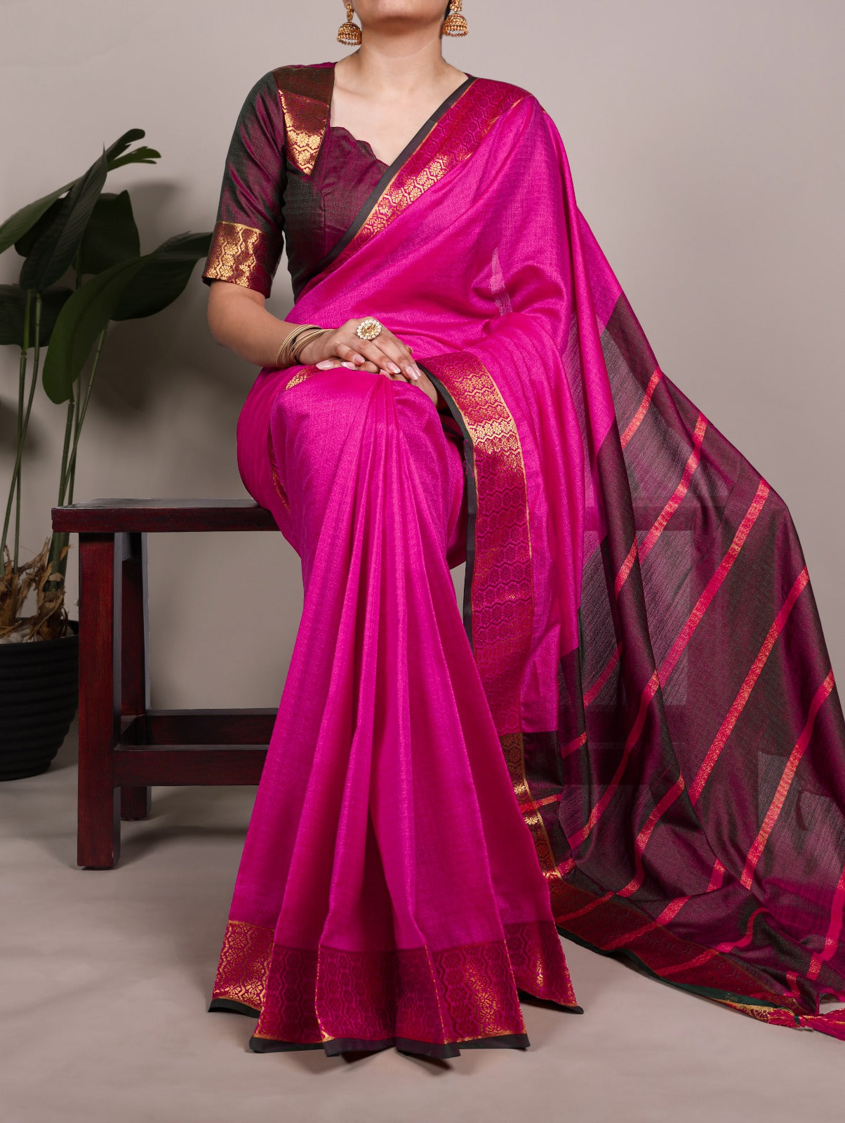 Zari Weave Poly Cotton Saree Collection