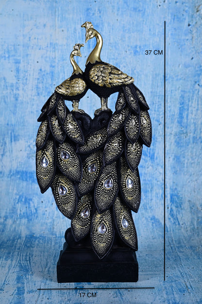 Royal Bond – Embellished Peacock Pair (28 cm)