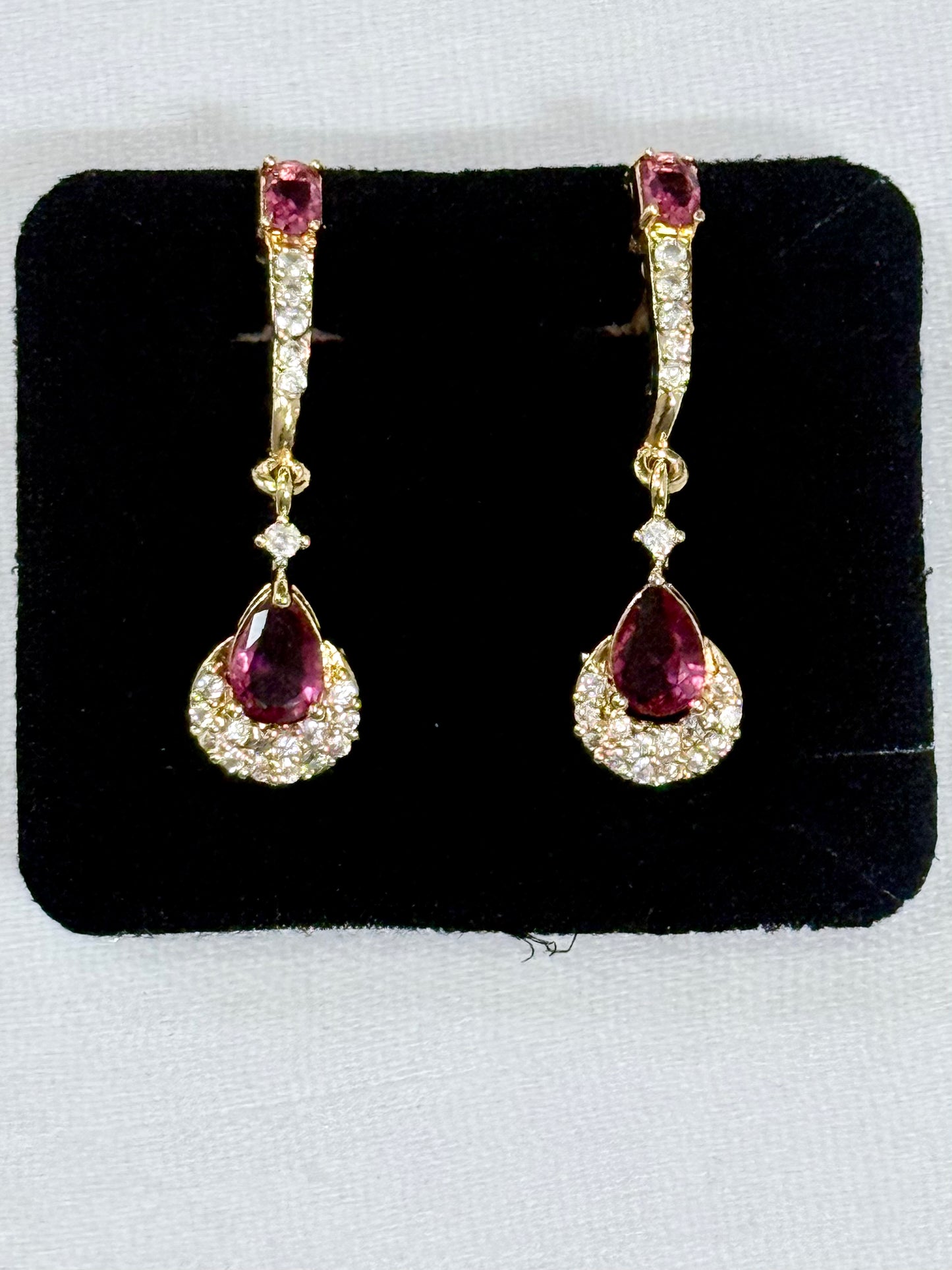 Crimson Glow Teardrop Danglers