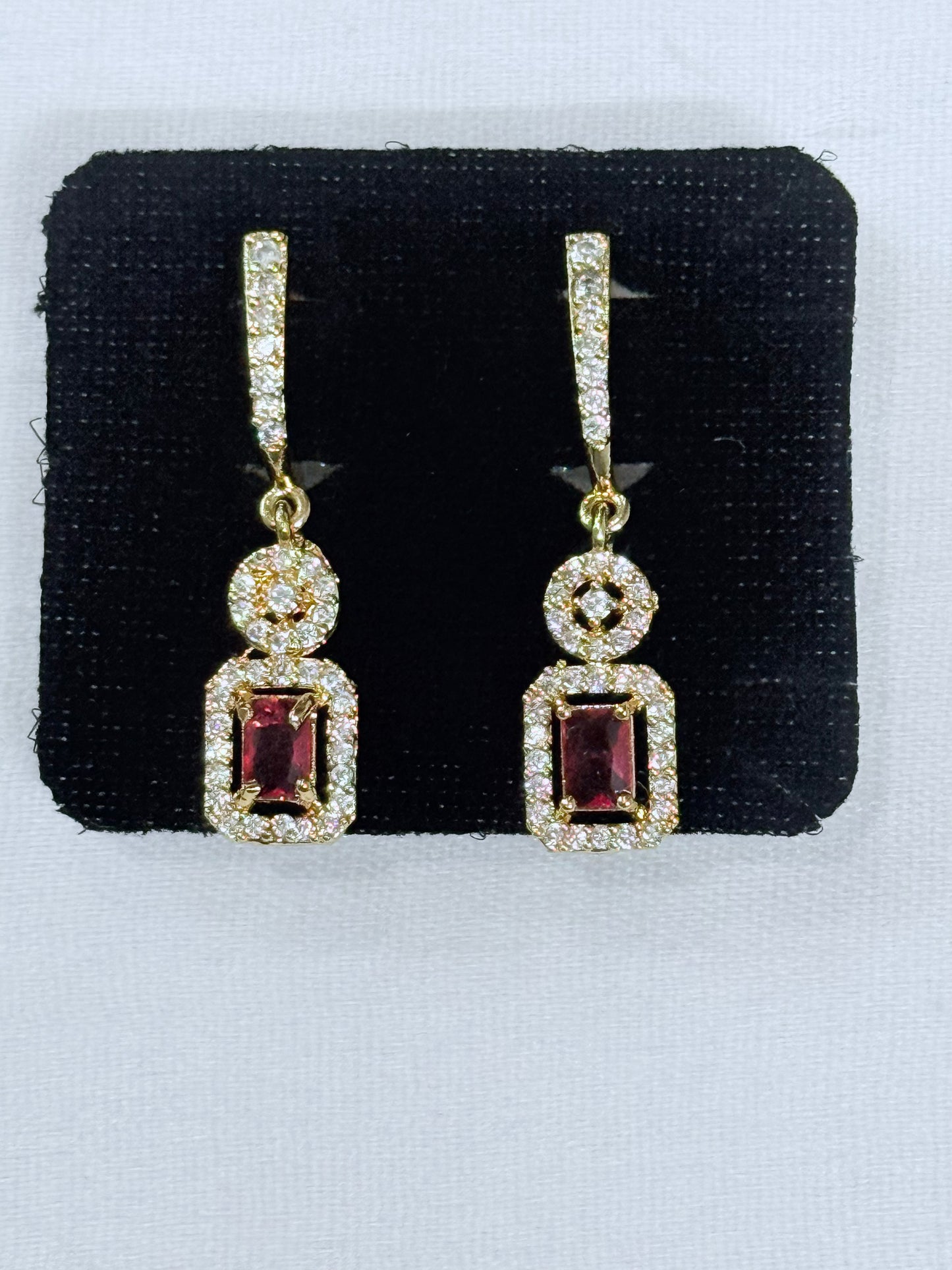 Royal Garnet Prism Danglers
