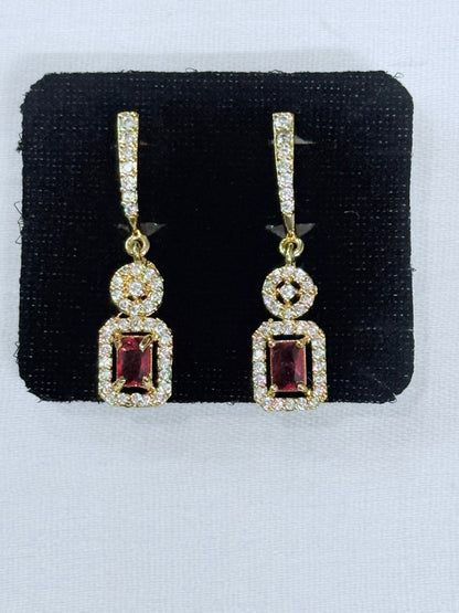 Royal Garnet Prism Danglers