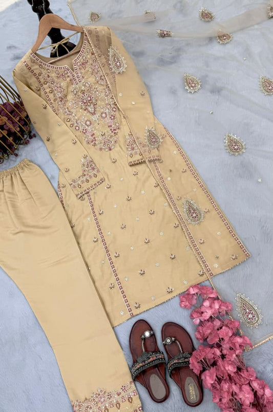 Embroidered Kurta Set with Dupatta