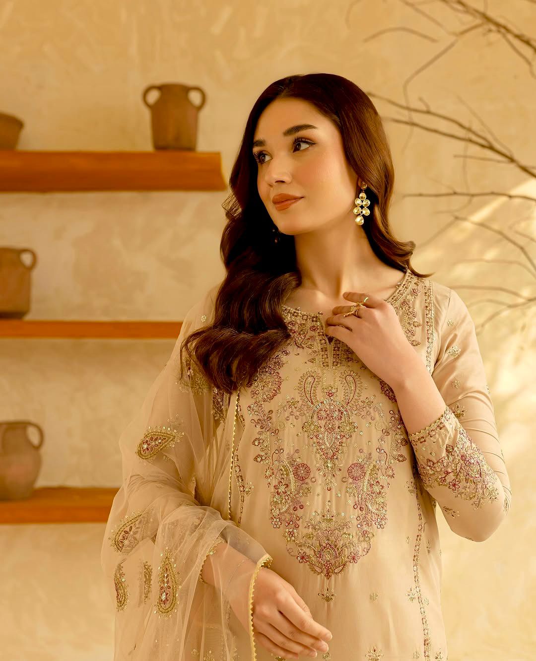 Embroidered Kurta Set with Dupatta
