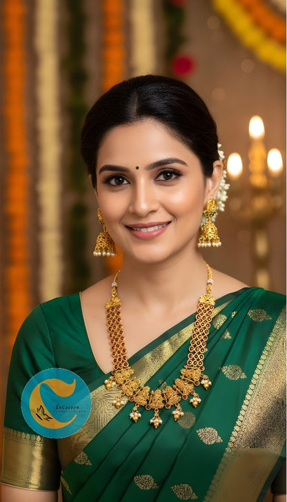 Ruby Kemp Stone Temple Necklace Set