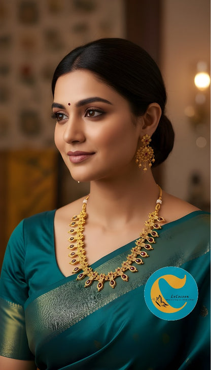 Necklace Set Maroon Stone