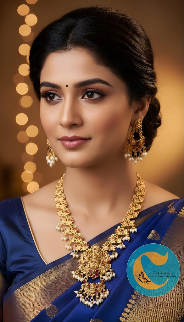 Necklace Set with Lakshmi Pendant & Pearls