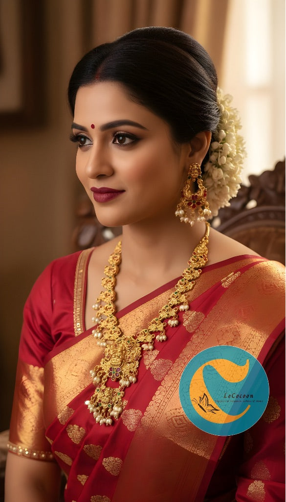 Necklace Set with Lakshmi Pendant & Pearls