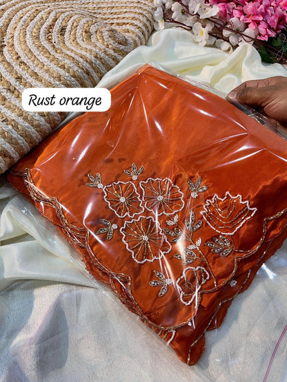 Bloom Handwork Silk Saree with Designer Blouse