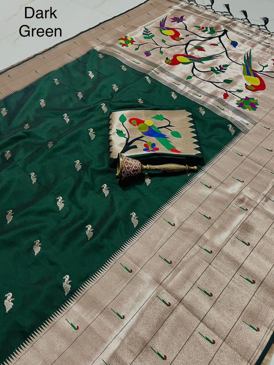 Pure Soft Kanchivaram Paithani Silk Saree