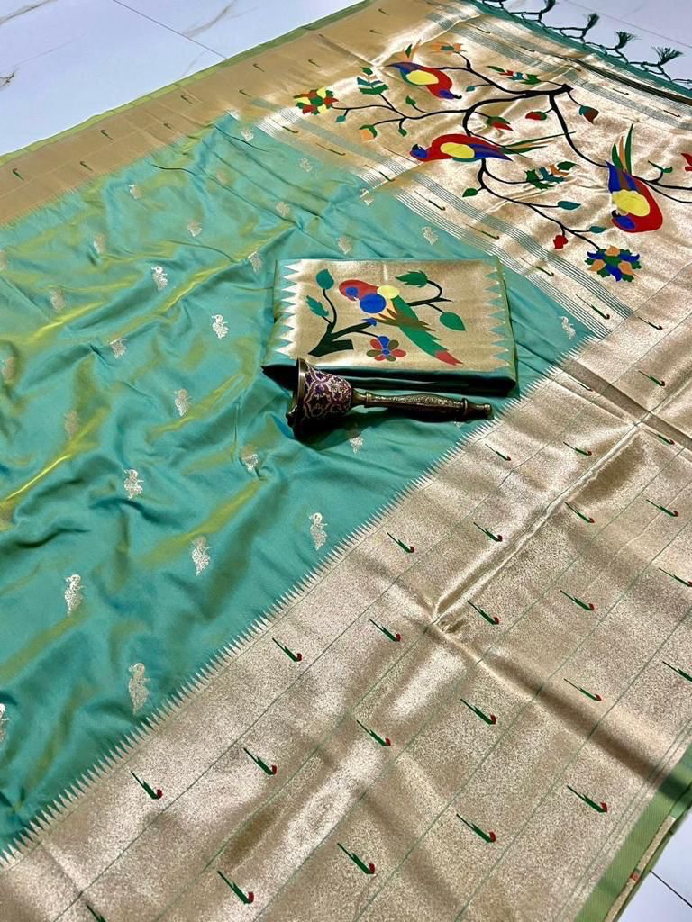 Pure Soft Kanchivaram Paithani Silk Saree