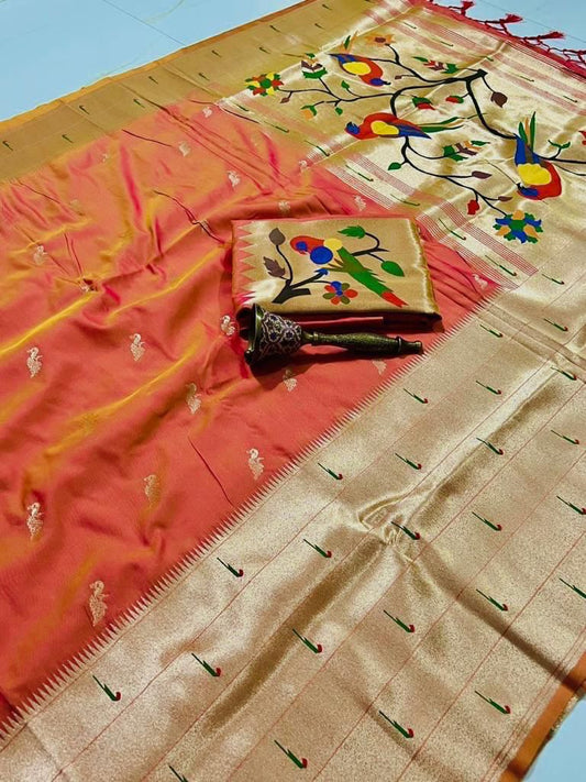 Pure Soft Kanchivaram Paithani Silk Saree
