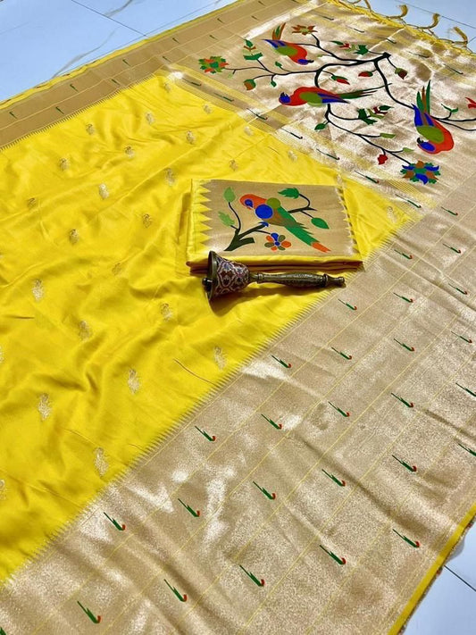 Pure Soft Kanchivaram Paithani Silk Saree