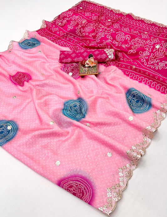 Bandhani Whisper Saree