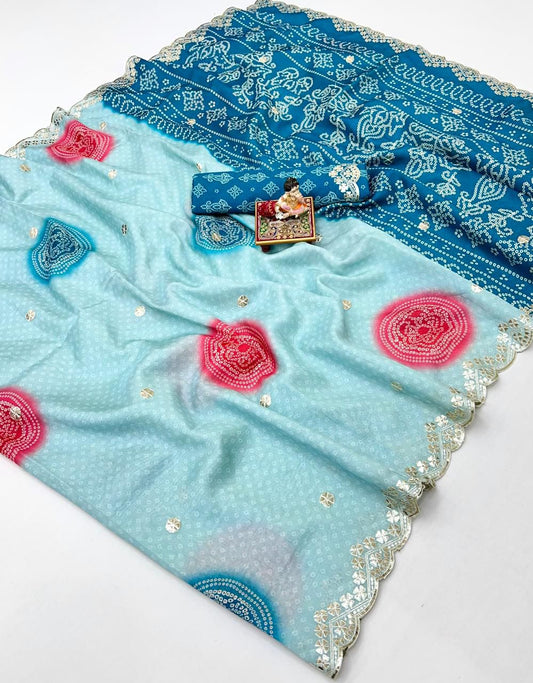 Bandhani Whisper Saree